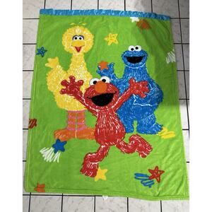 Sesame Street Big Bird Cookie Monster Elmo Toddler Fleece Blanket 40x50